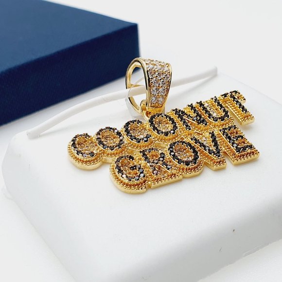 14K Gold Plated Cubic Zircon Pendant, INUS1BR248 - Picture 8 of 9